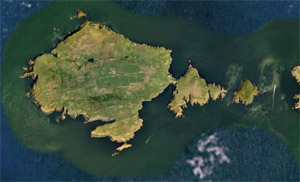 Arial picture of Skomer Island